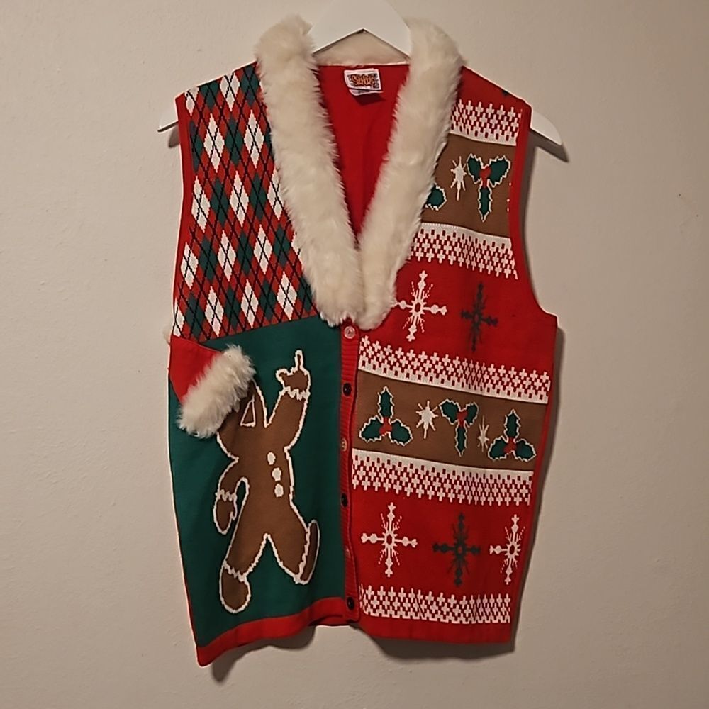SPENCER WOMAN CHRSTMAS  VEST SWEATER L